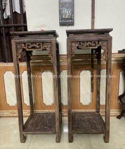Cặp Đôn Triện Xúc Gỗ Gụ Đánh Giả Cổ