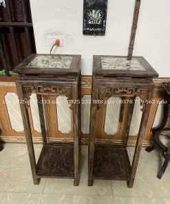 Cặp Đôn Triện Xúc Gỗ Gụ Đánh Giả Cổ