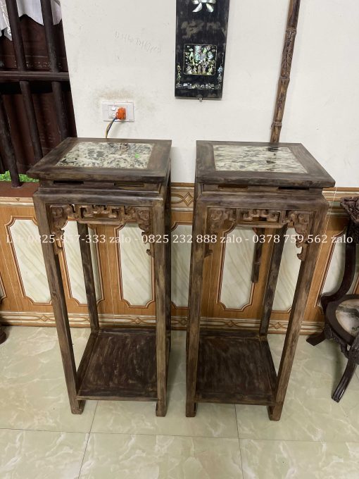 Cặp Đôn Triện Xúc Gỗ Gụ Đánh Giả Cổ