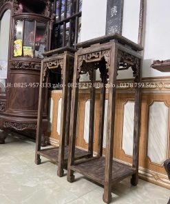 Cặp Đôn Triện Xúc Gỗ Gụ Đánh Giả Cổ