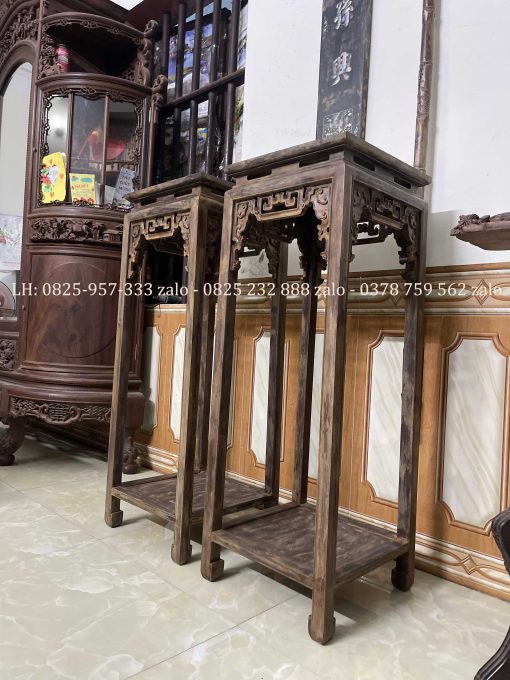 Cặp Đôn Triện Xúc Gỗ Gụ Đánh Giả Cổ