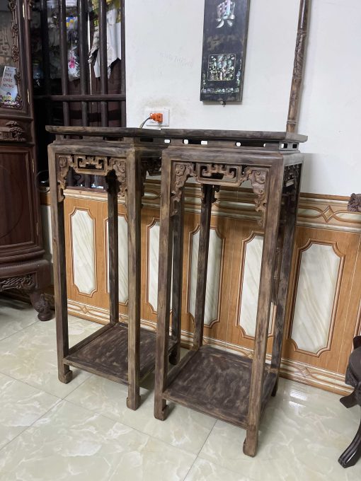 Cặp Đôn Triện Xúc Gỗ Gụ Đánh Giả Cổ