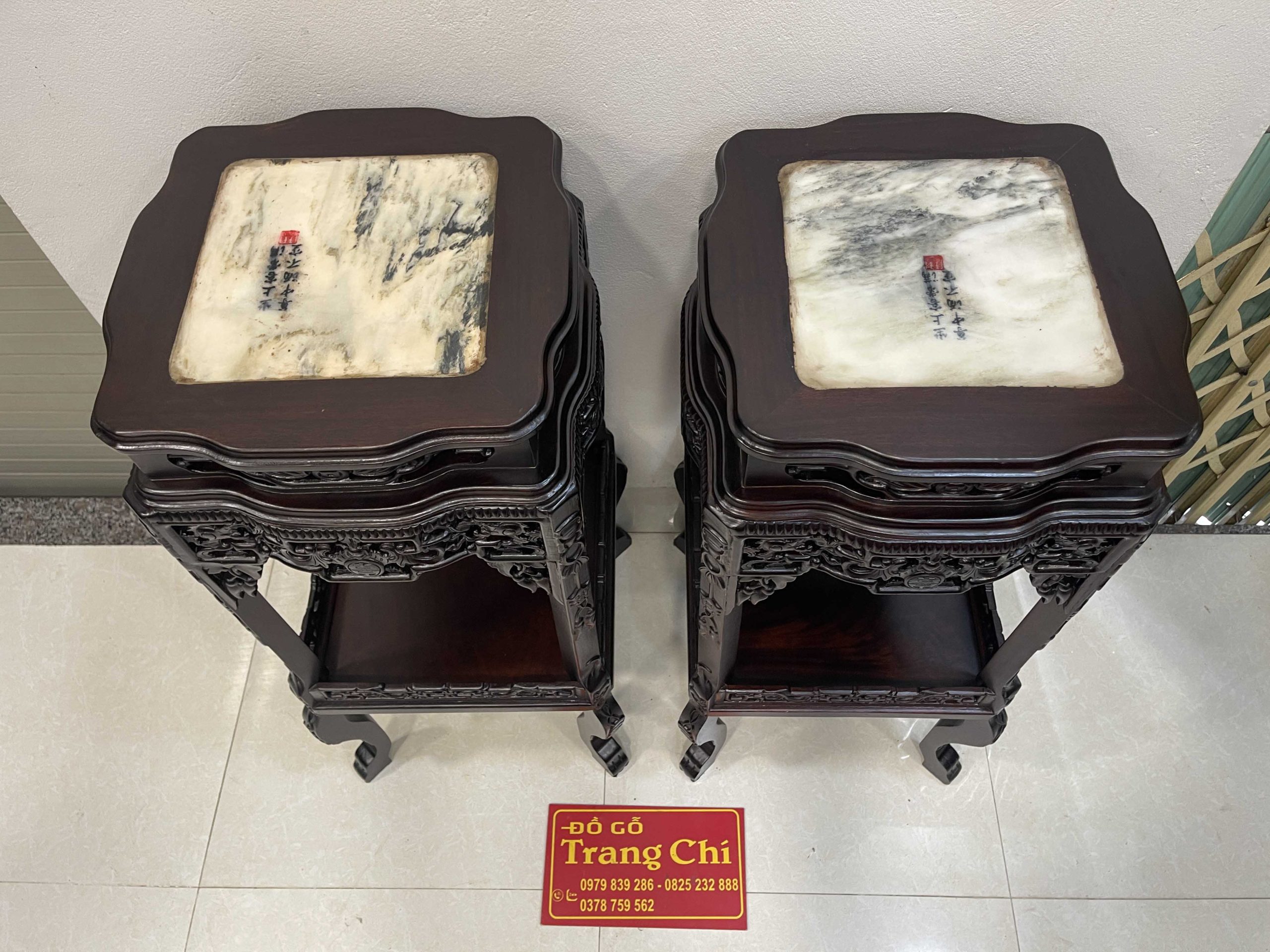 Cặp Đôn Vuông Mặt Đá Cỡ To 93 x 40 