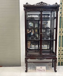 Báo Giá Cặp Tủ Bày Đồ Kính Gỗ Gụ