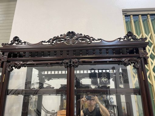 Báo Giá Cặp Tủ Bày Đồ Kính Gỗ Gụ