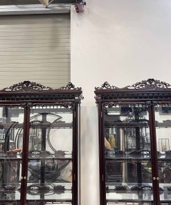 Báo Giá Cặp Tủ Bày Đồ Kính Gỗ Gụ