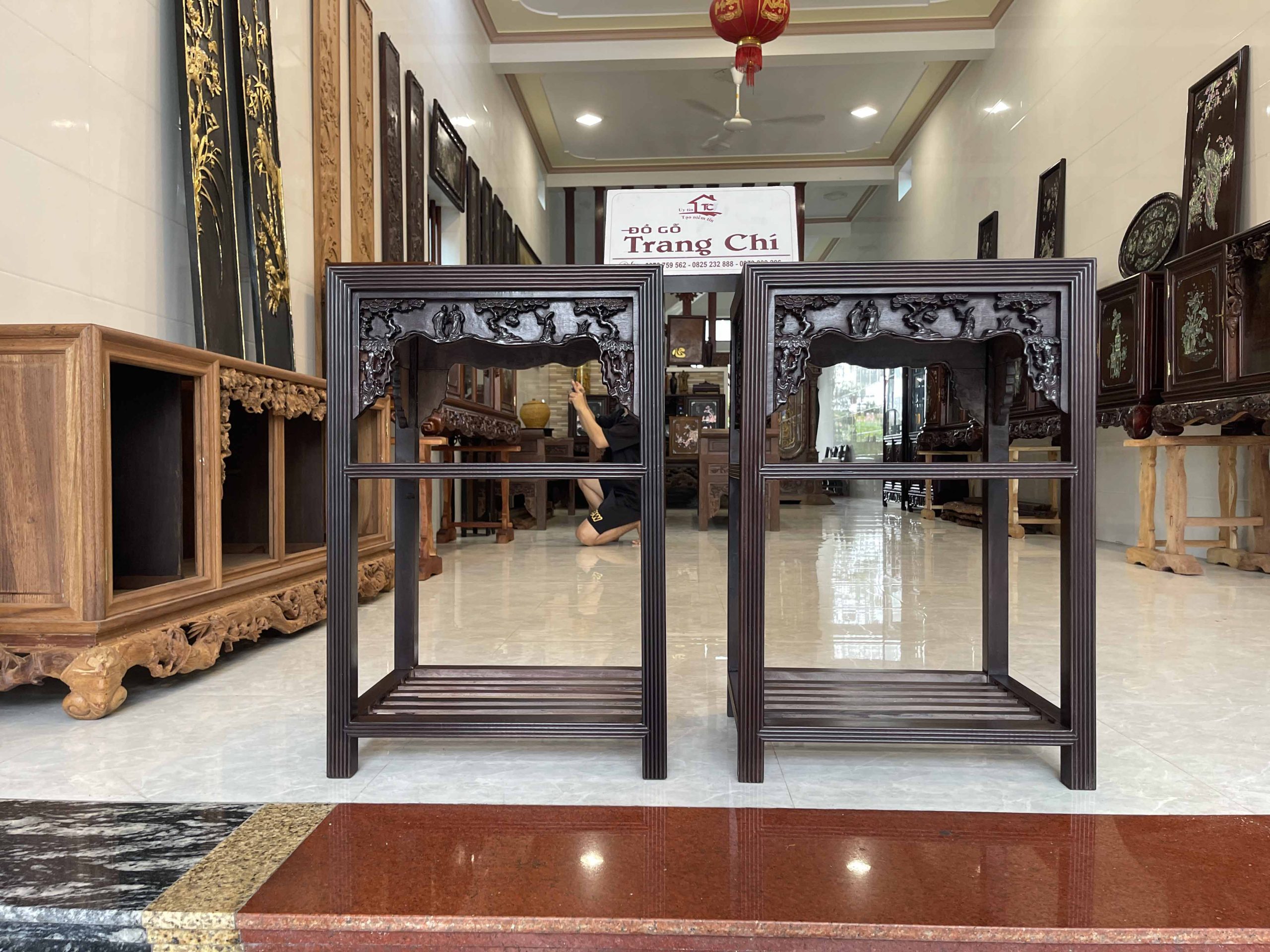 Đôn Trường Kỷ Chạm Tích Gỗ Gụ