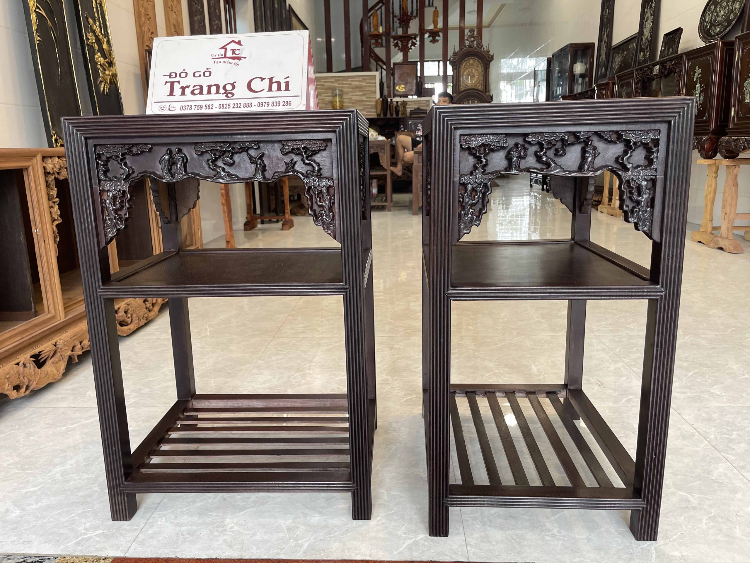 Đôn Trường Kỷ Chạm Tích Gỗ Gụ