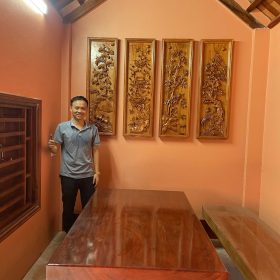 Tranh Tứ Qúy Bốn Mùa Gỗ Hương Đá