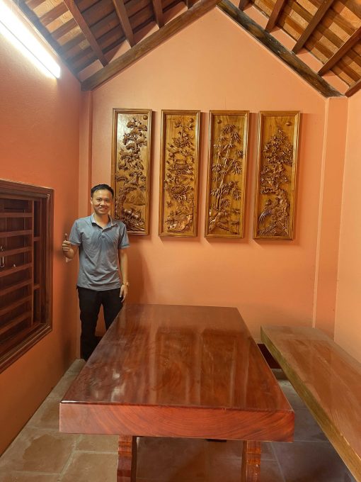 Tranh Tứ Qúy Bốn Mùa Gỗ Hương Đá