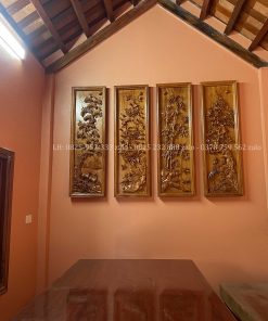 Tranh Tứ Qúy Bốn Mùa Gỗ Hương Đá