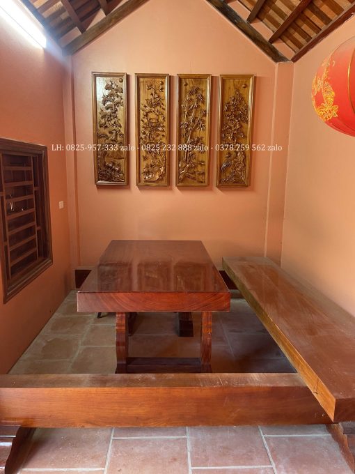 Tranh Tứ Qúy Bốn Mùa Gỗ Hương Đá