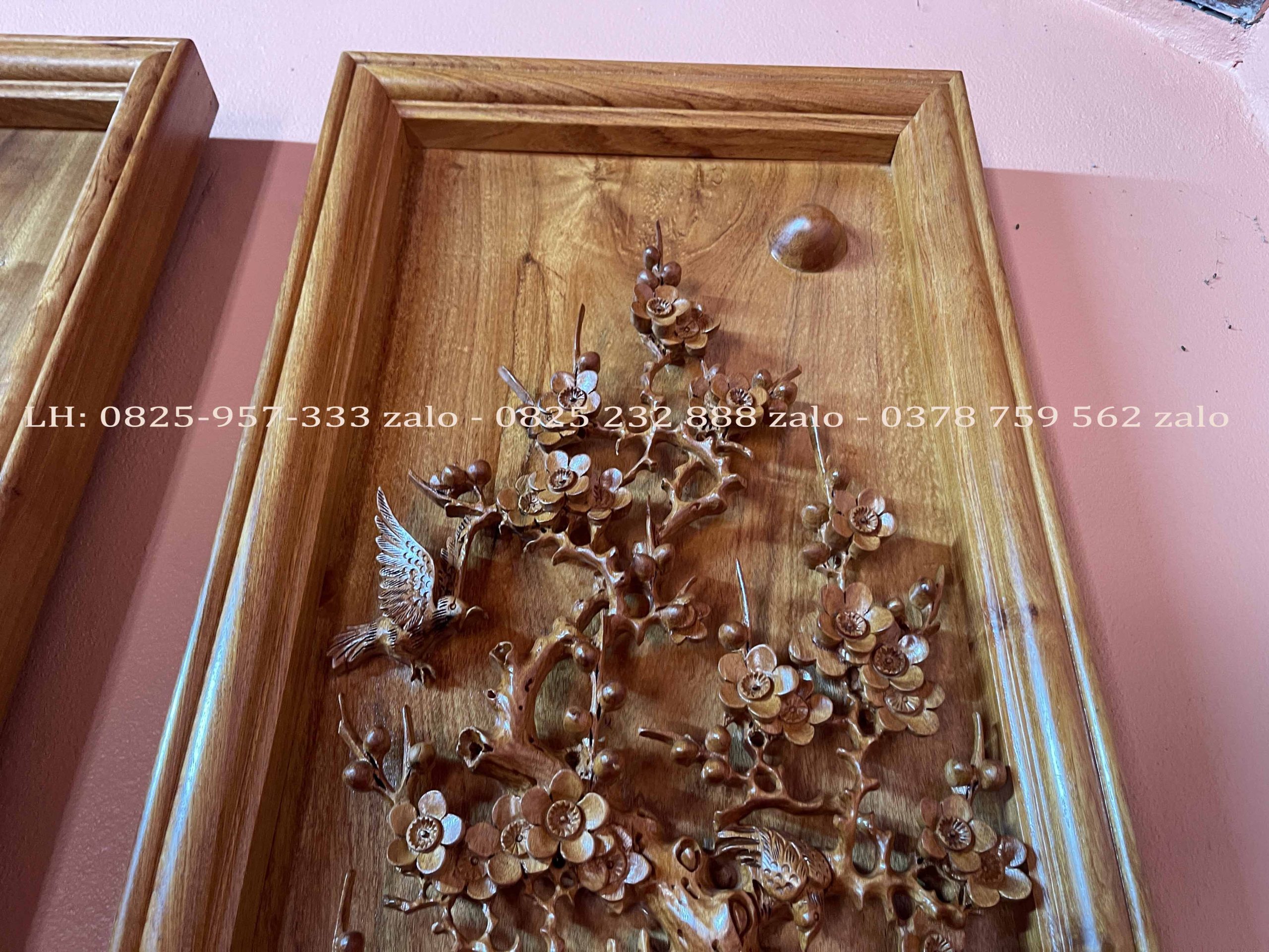 Tranh Tứ Qúy Bốn Mùa Gỗ Hương Đá