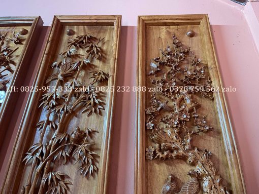Tranh Tứ Qúy Bốn Mùa Gỗ Hương Đá