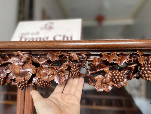 Tủ Chè Gụ Khảm Hồng Mai Bệ Phúc Lèo Nho