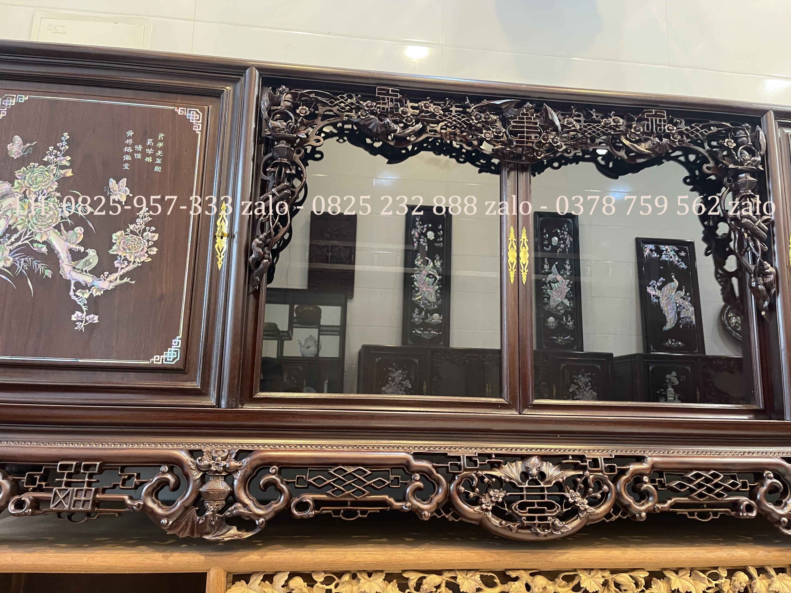 Tủ Chè Khảm Hồng Bệ Phúc Lèo Mai Thọ