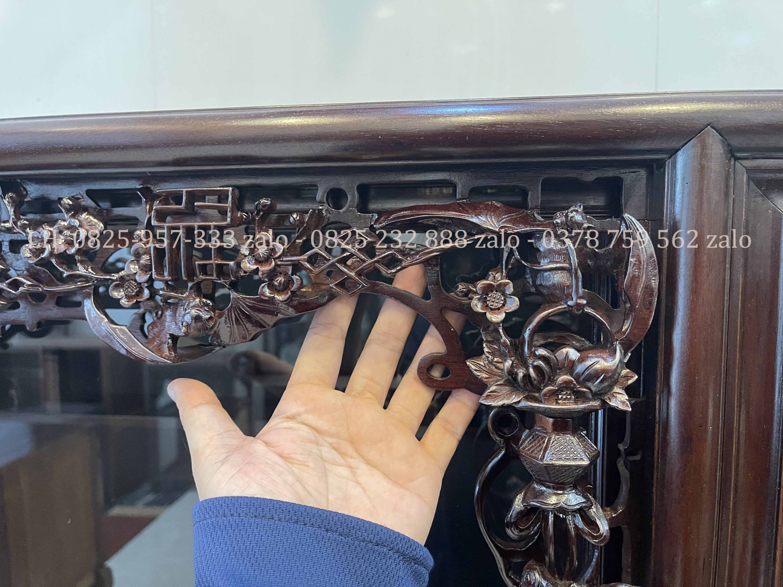 Tủ Chè Khảm Hồng Bệ Phúc Lèo Mai Thọ (8) Tủ Chè Khảm Hồng Bệ Phúc Lèo Mai Thọ