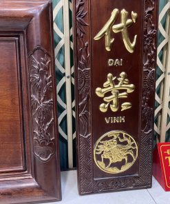 Bộ Đại Tự Câu Đối Đức Lưu Quang Sơn Thiếc Vàng