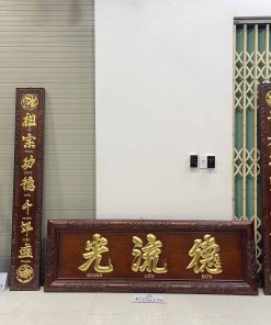 Bộ Đại Tự Câu Đối Đức Lưu Quang Sơn Thiếc Vàng