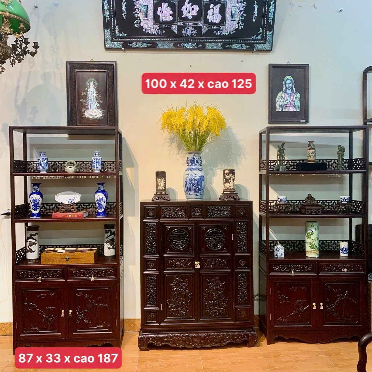 Các Mẫu Bàn Kệ Tủ Đôn Gỗ Bày Đồ 