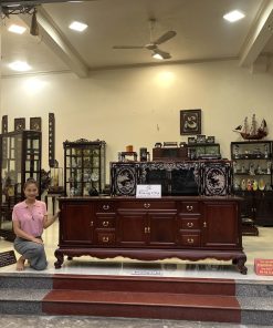 Kệ Tivi Gỗ Gụ Trơn 217 x 82 x 48 cm