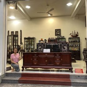 Kệ Tivi Gỗ Gụ Trơn 217 x 82 x 48 cm