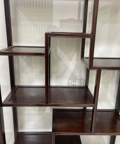 Tủ Bày Đồ Gỗ Gụ Kính 4 Mặt