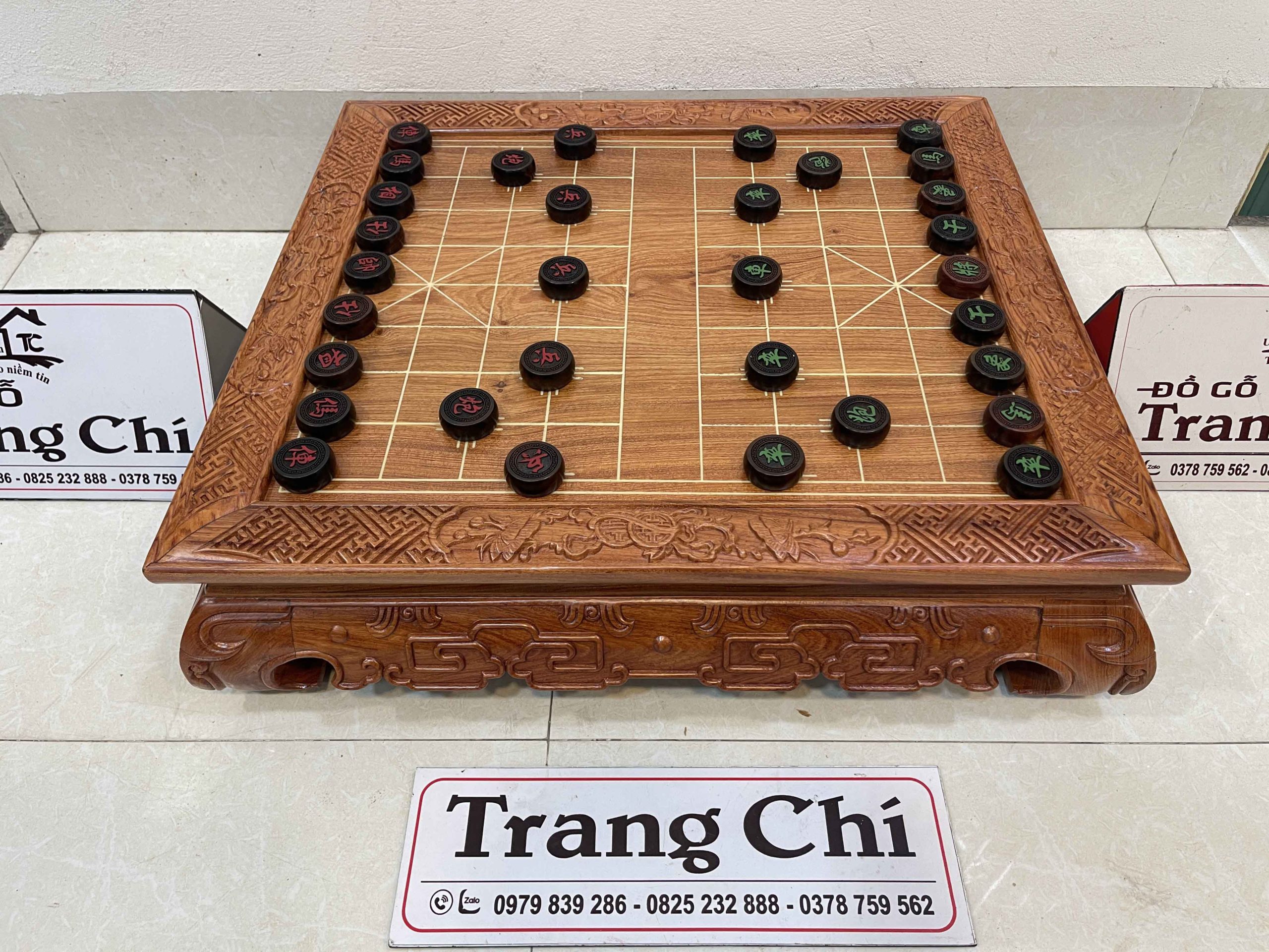 Bộ Bàn Cờ Gỗ Hương Đá Quân Gỗ Trắc