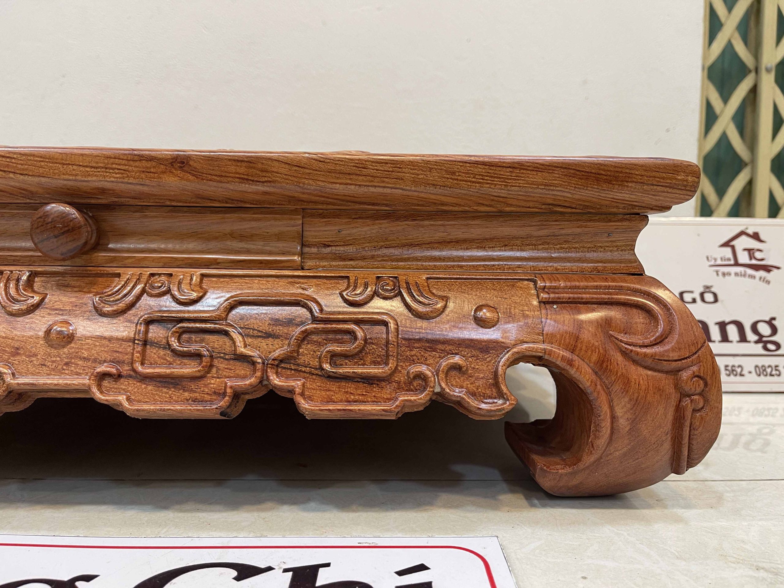 Bộ Bàn Cờ Gỗ Hương Đá Quân Gỗ Trắc