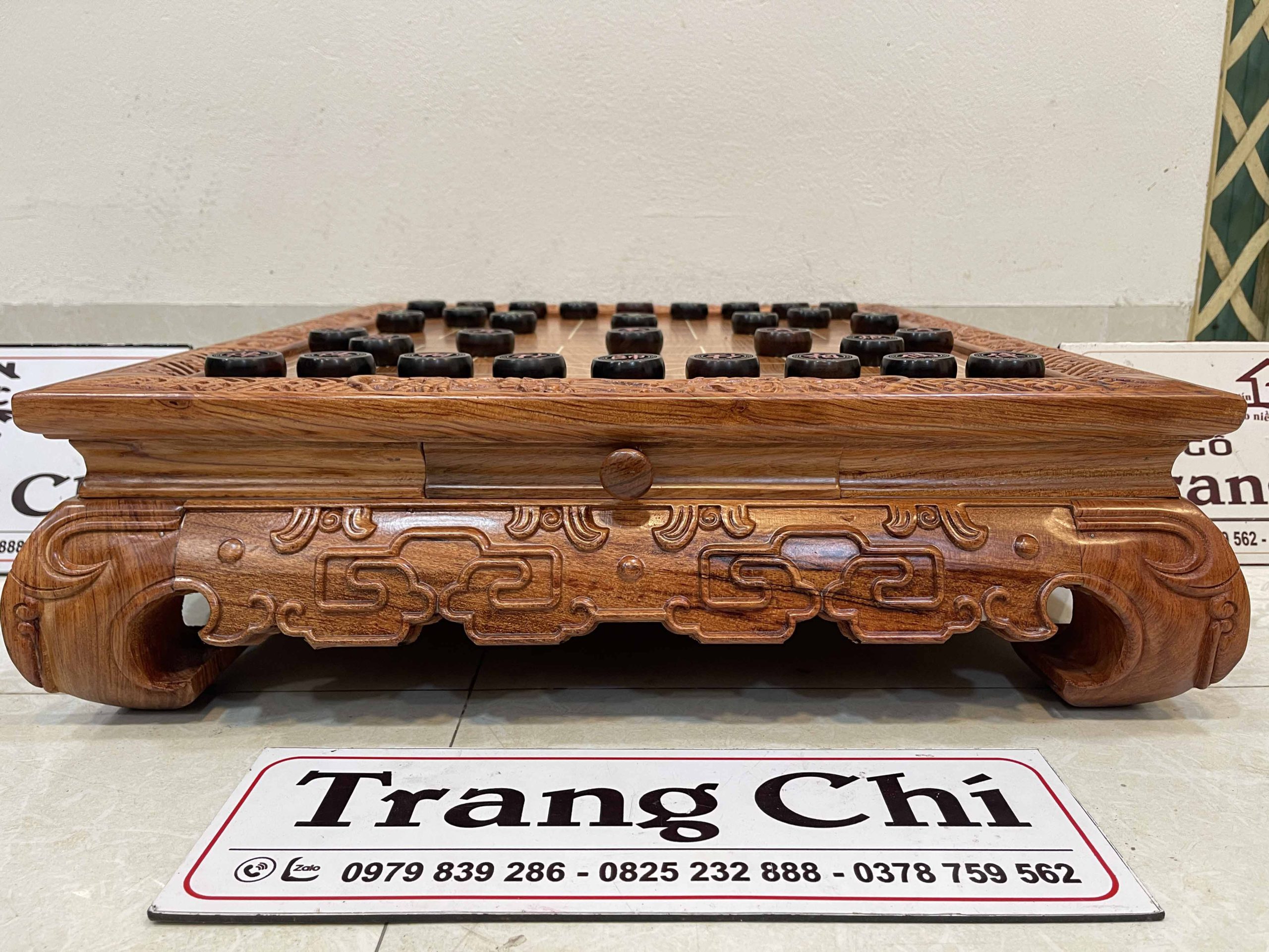 Bộ Bàn Cờ Gỗ Hương Đá Quân Gỗ Trắc