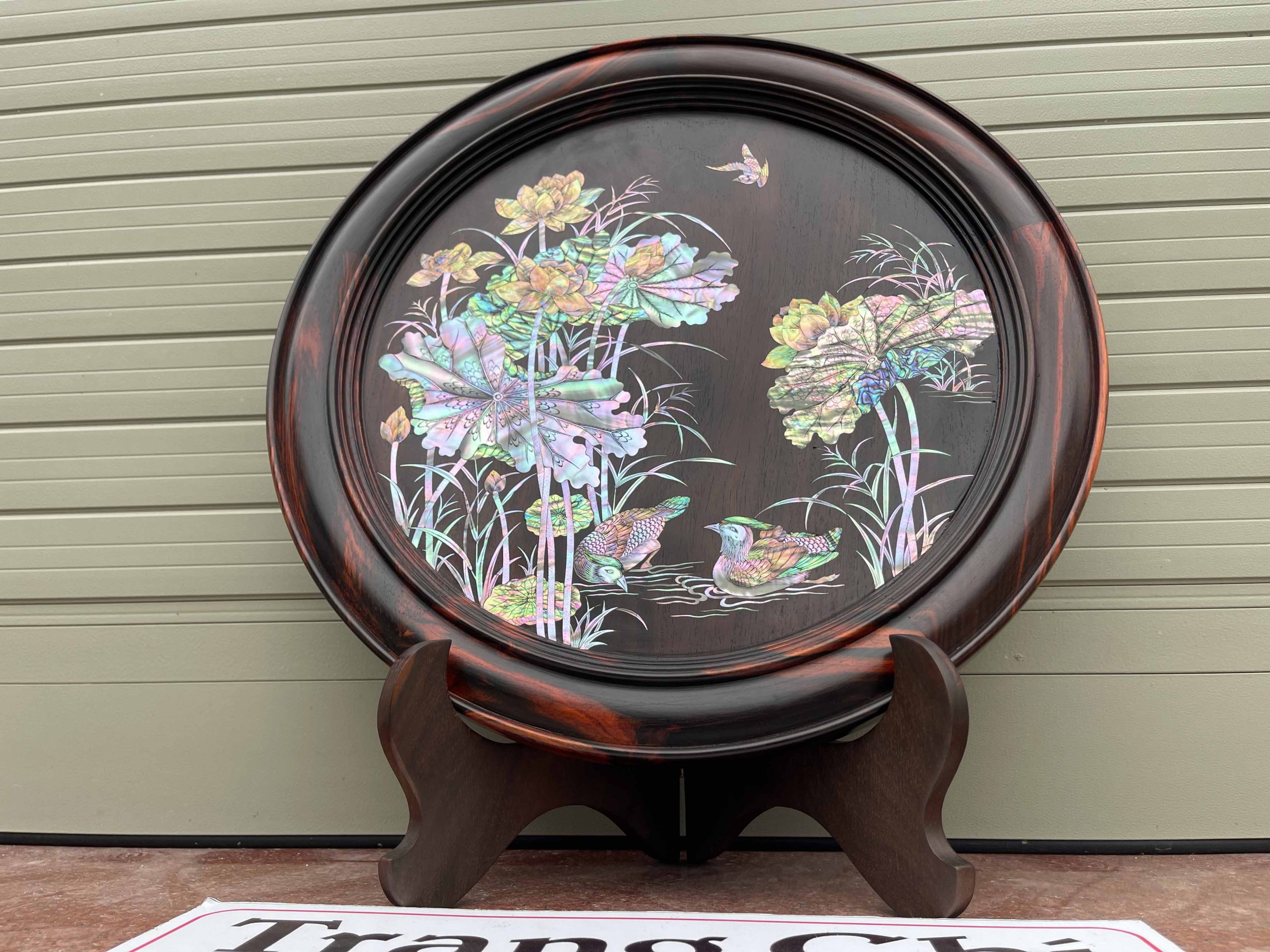 Bộ Đĩa Khảm Sen Vịt Gỗ Trắc (5) Bộ Đĩa Khảm Sen Vịt Gỗ Trắc