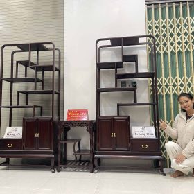 Bộ Kệ Và Đôn Bày Đồ Gỗ Gụ