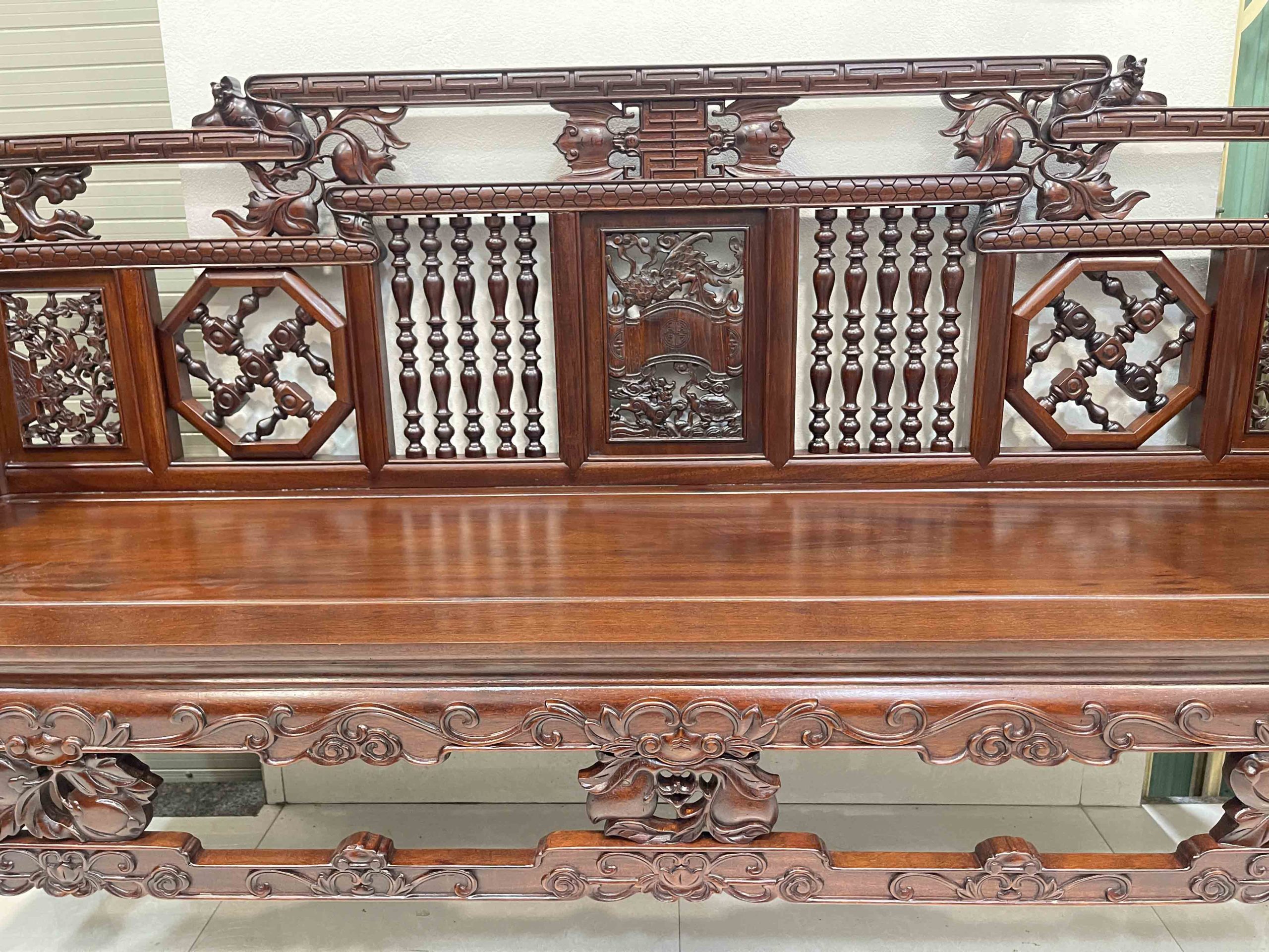 Bộ Tràng Kỷ Song Tiện Lối Xưa Gỗ Gụ 