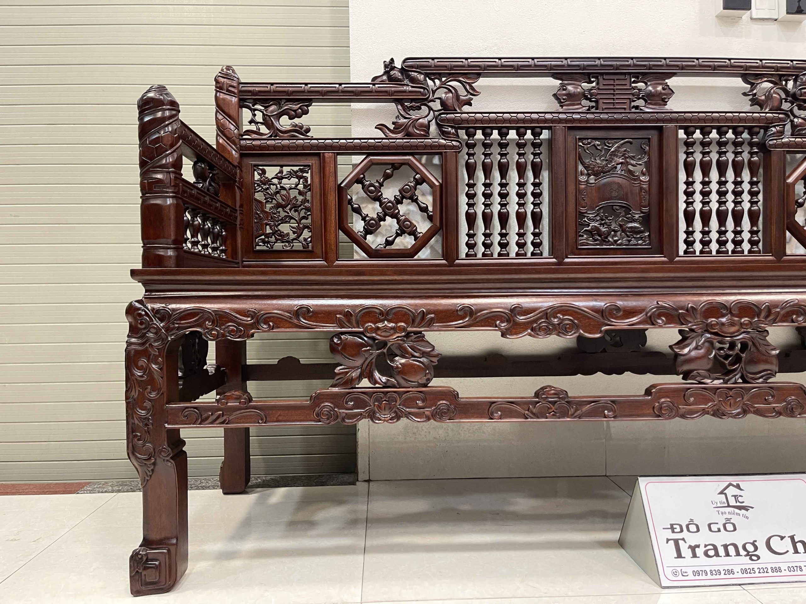 Bộ Tràng Kỷ Song Tiện Lối Xưa Gỗ Gụ 