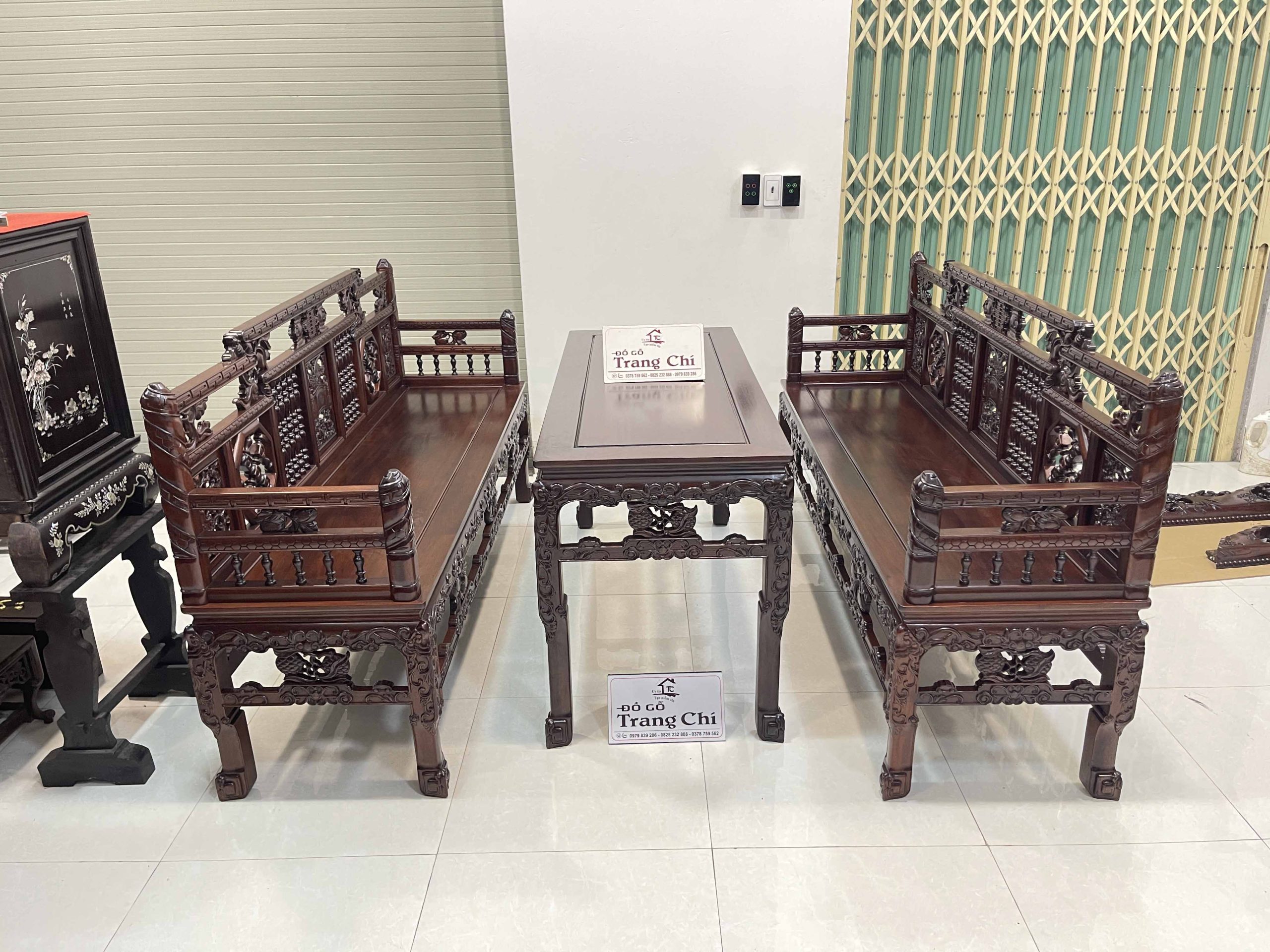 Bộ Tràng Kỷ Song Tiện Lối Xưa Gỗ Gụ 