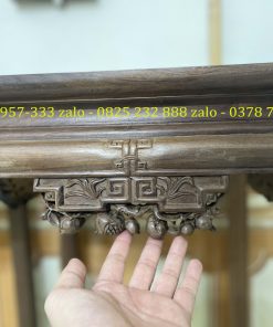 Cặp Đôn Vuông Gụ Ta Cũ Mặt Đá