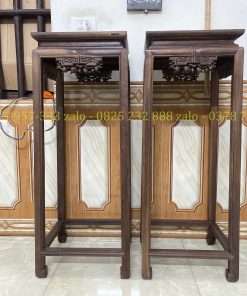 Cặp Đôn Vuông Gụ Ta Cũ Mặt Đá