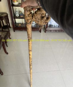 Gậy Batoong Chạm Trúc Hóa Long Đục Tay