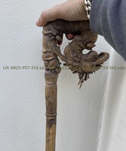 Gậy Batoong Chạm Trúc Hóa Long Đục Tay