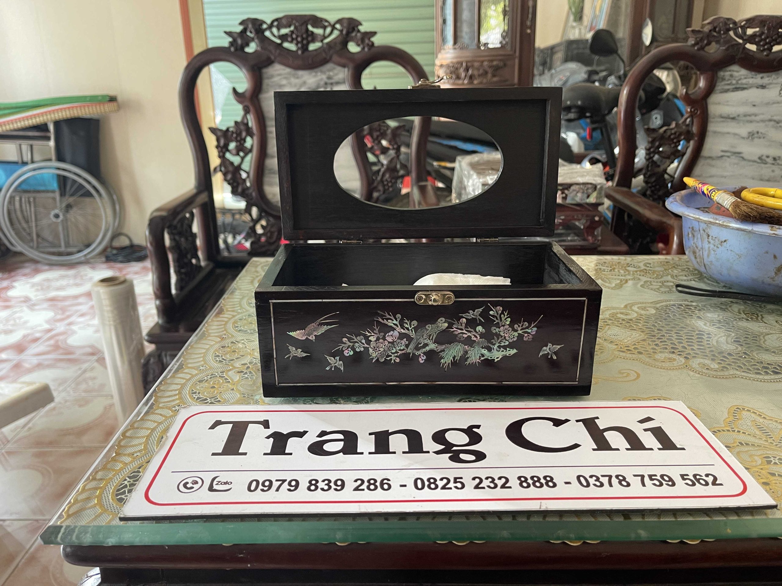 Hộp Đựng Giấy Khảm Cẩn Ốc