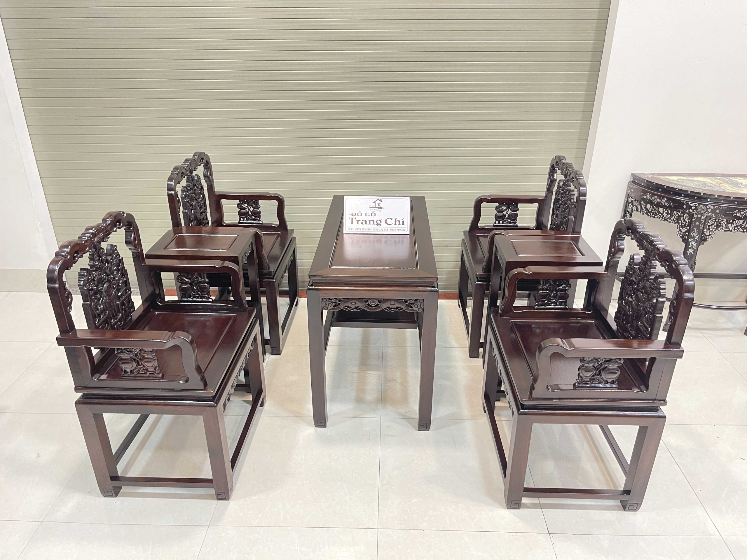 Bộ Bàn Ghế Vách Dơi 7 Món Hàng Dày (12) Giá Kê Đĩa Sứ Đường Kính Từ 10 cm đến 100 cm