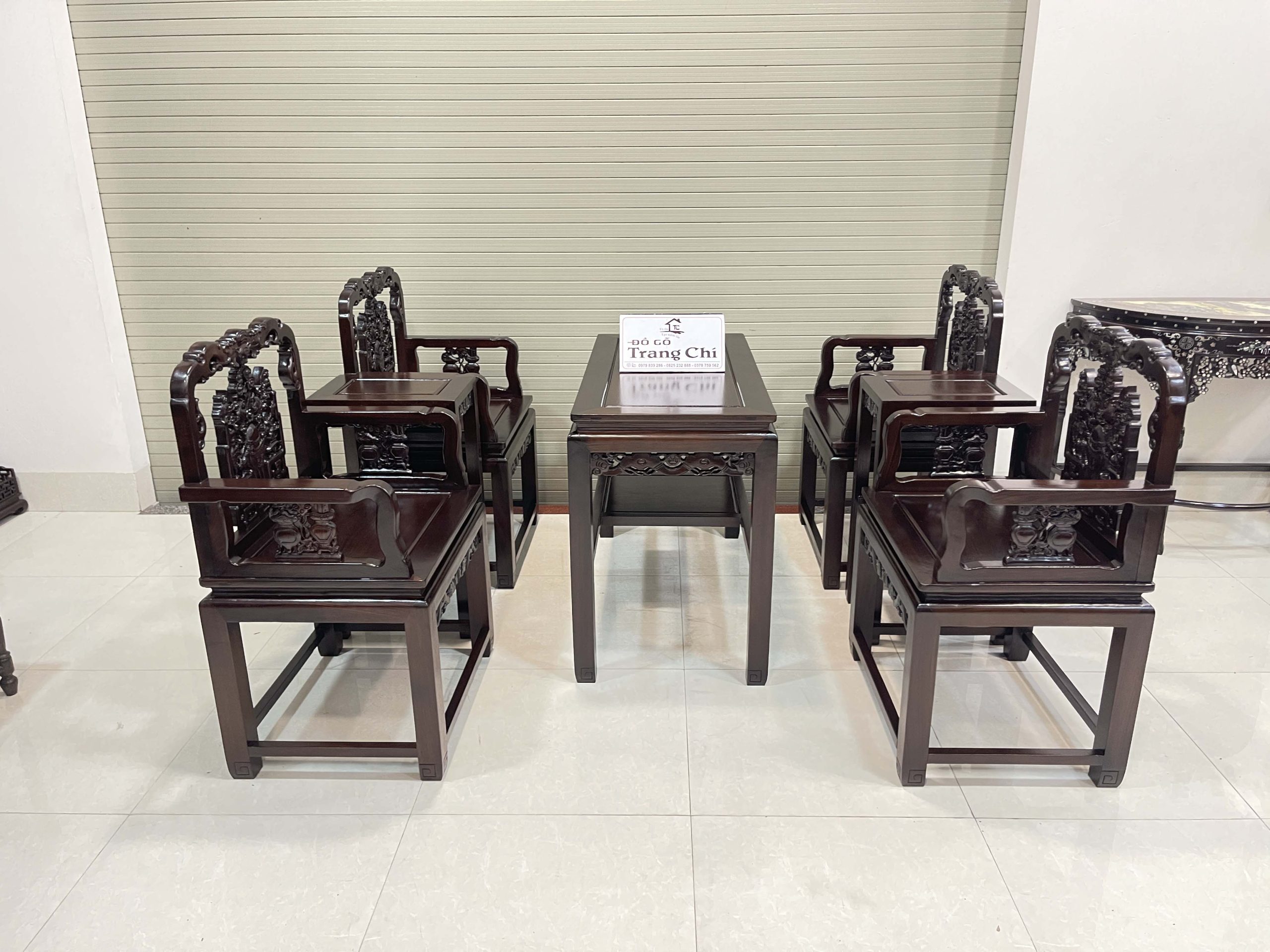 Bộ Bàn Ghế Vách Dơi 7 Món Hàng Dày (3) Giá Kê Đĩa Sứ Đường Kính Từ 10 cm đến 100 cm
