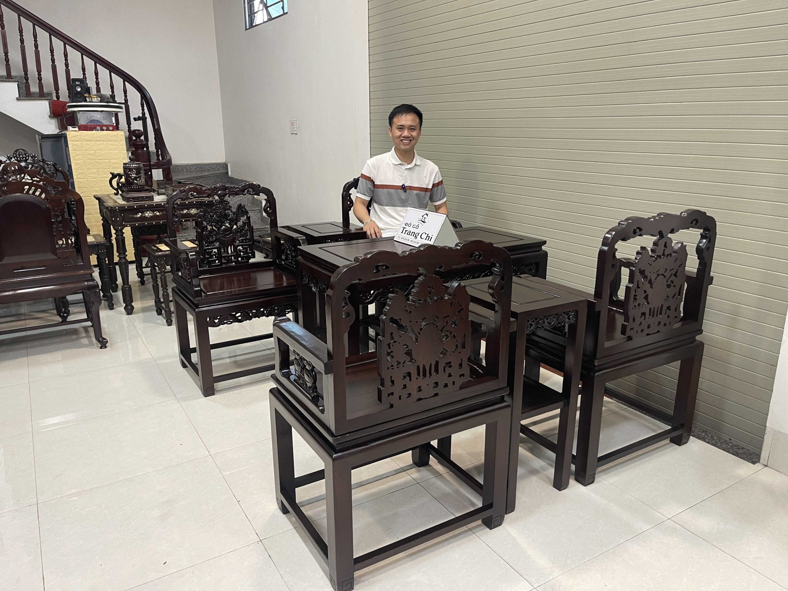 Bộ Bàn Ghế Vách Dơi 7 Món Hàng Dày (7) Giá Kê Đĩa Sứ Đường Kính Từ 10 cm đến 100 cm