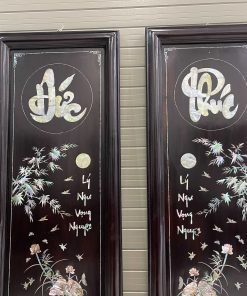 Cặp Tranh Khảm Cá Chép Lý Ngư Vọng Nguyệt