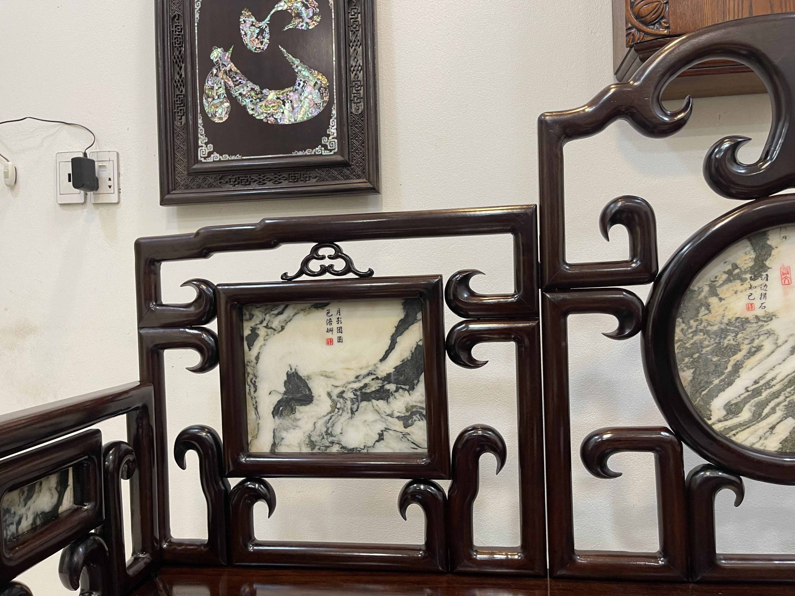 Giường Ba Thành Chạm Trúc Tựa Móc (11) Giường Ba Thành Chạm Trúc Tựa Móc