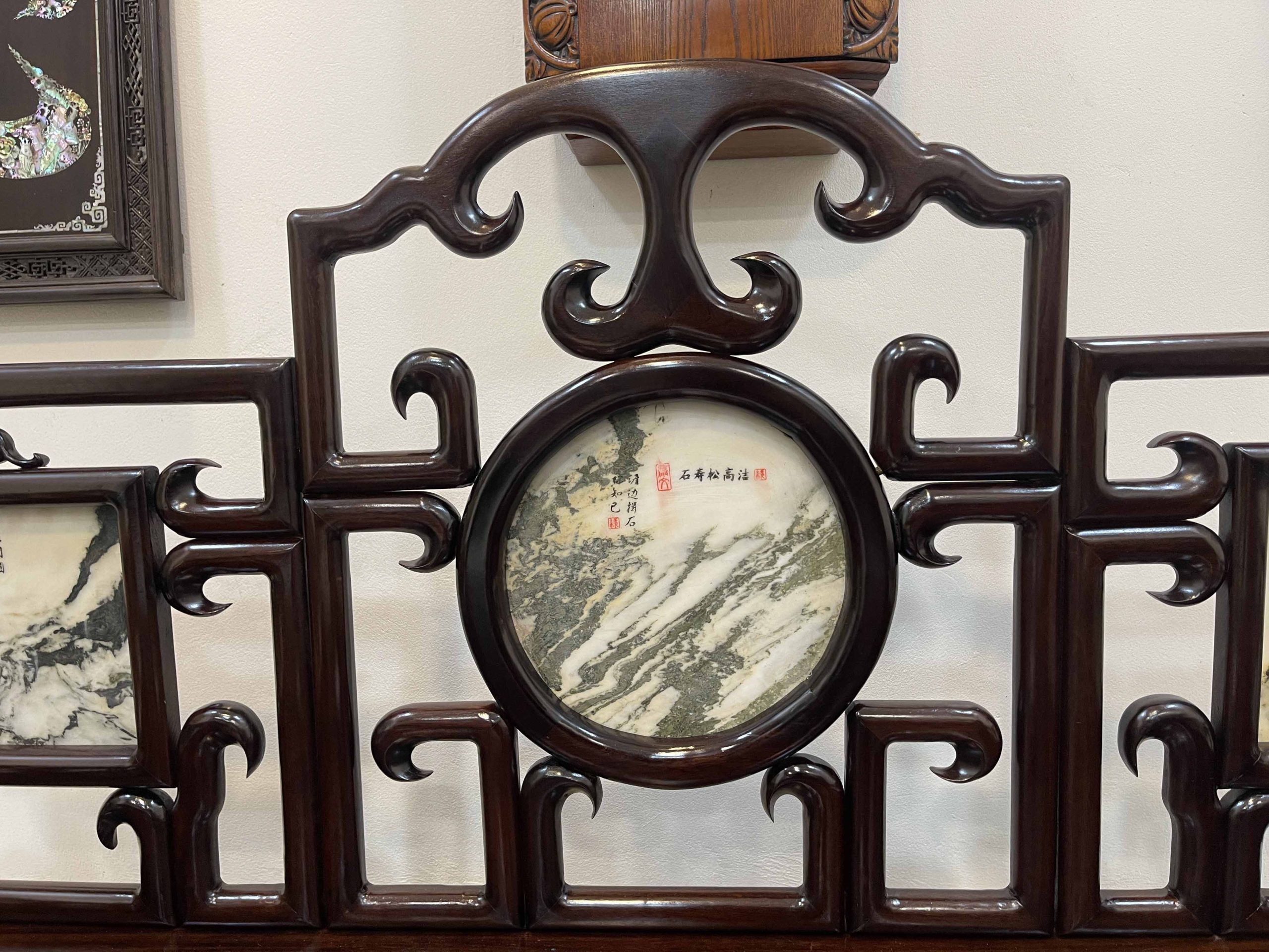 Giường Ba Thành Chạm Trúc Tựa Móc