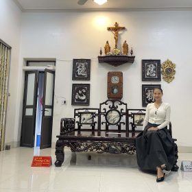 Giường Ba Thành Chạm Trúc Tựa Móc