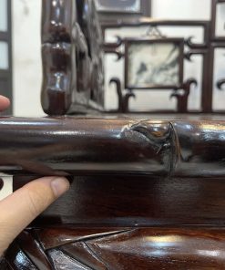 Giường Ba Thành Chạm Trúc Tựa Móc