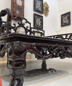 Giường Ba Thành Chạm Trúc Tựa Móc