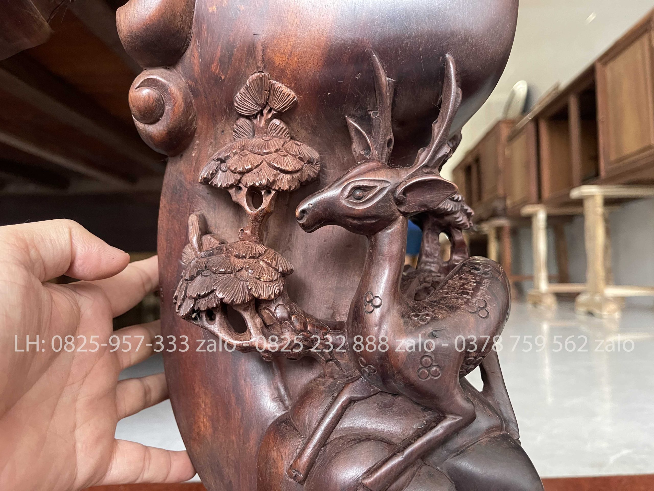 Sập Ngũ Phúc Chân Hươu Gỗ Gụ Quảng Bình
